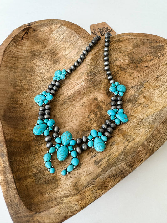 Layered Squash Blossom Style Necklace