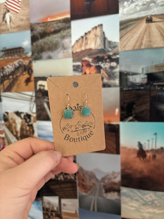 Turquoise Tones Sterling Silver Earrings