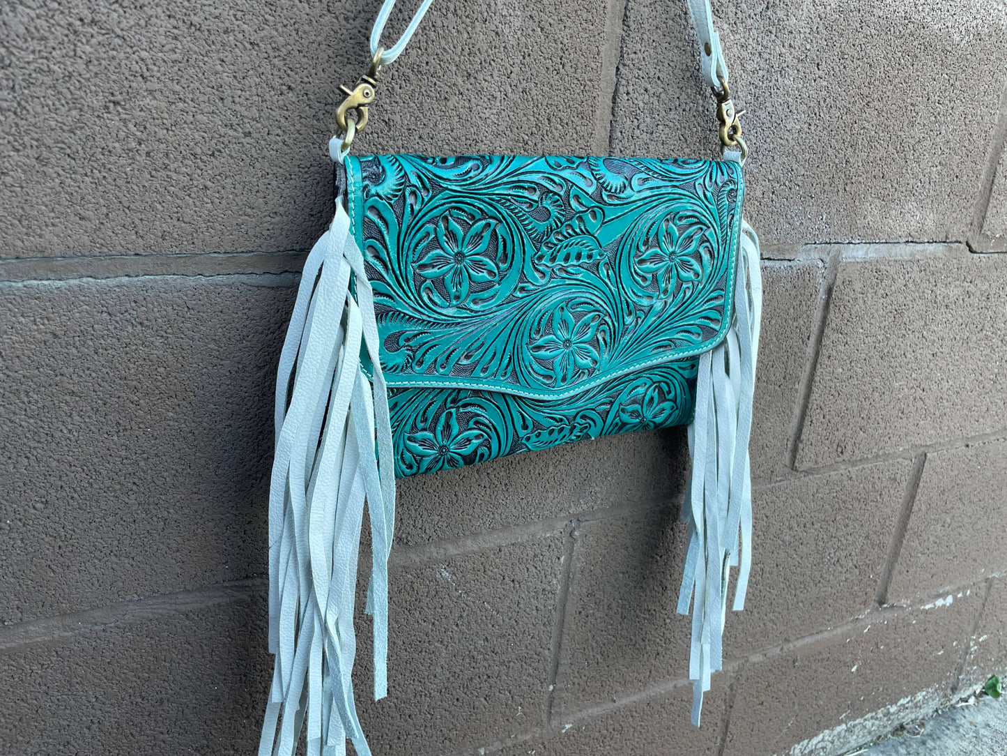 Tooled Turquoise Crossbody