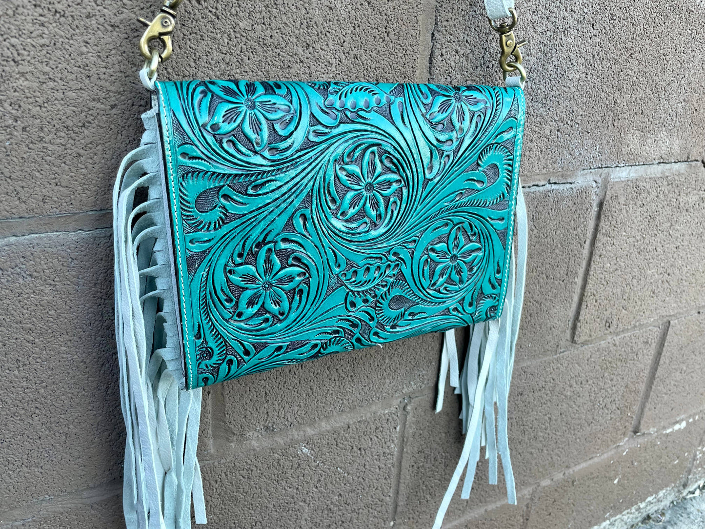 Tooled Turquoise Crossbody