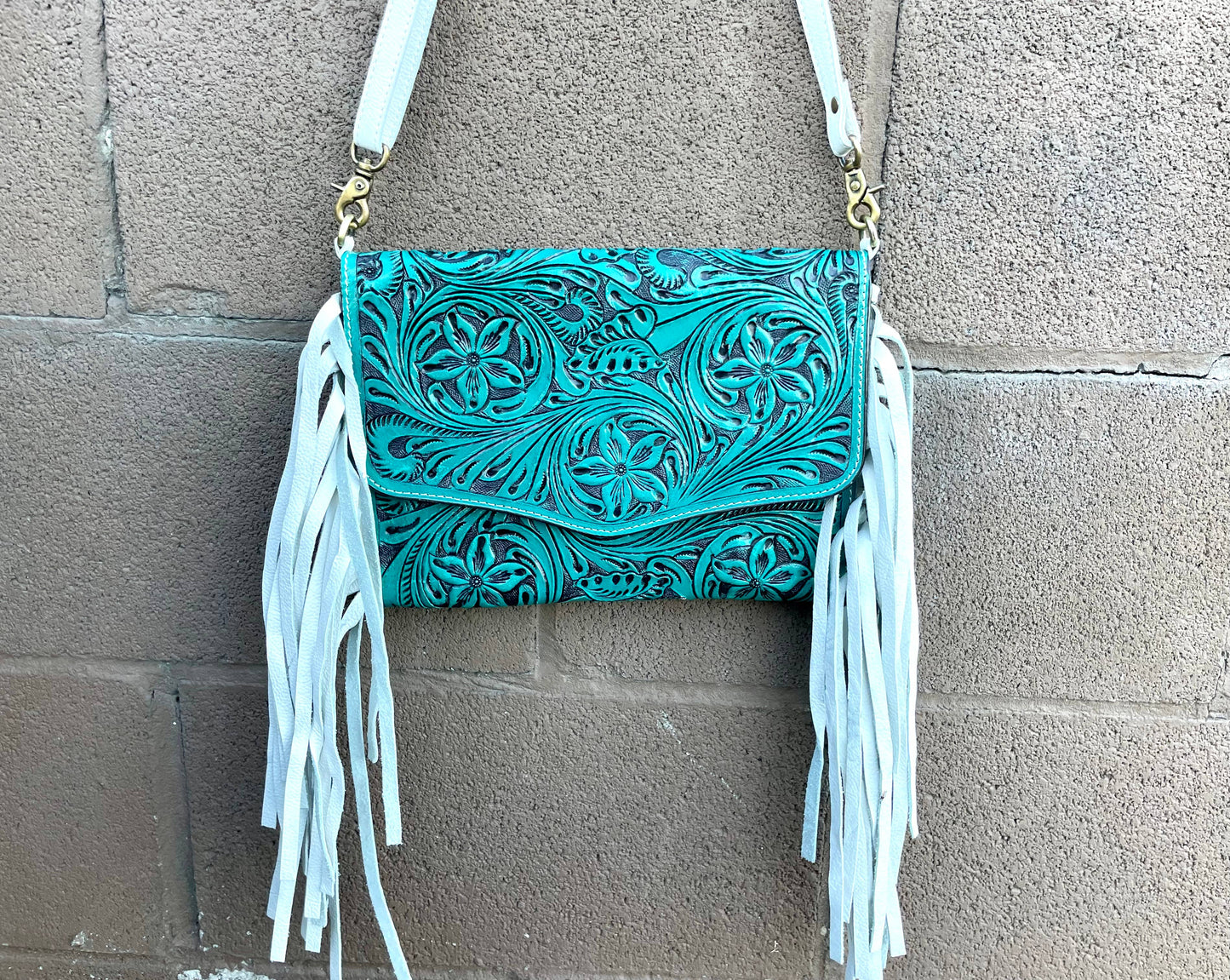 Tooled Turquoise Crossbody