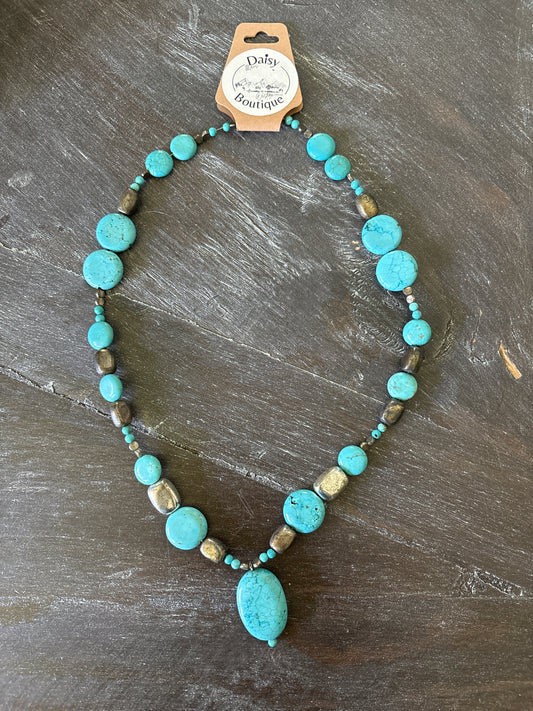 Turquoise Style Beaded Necklace