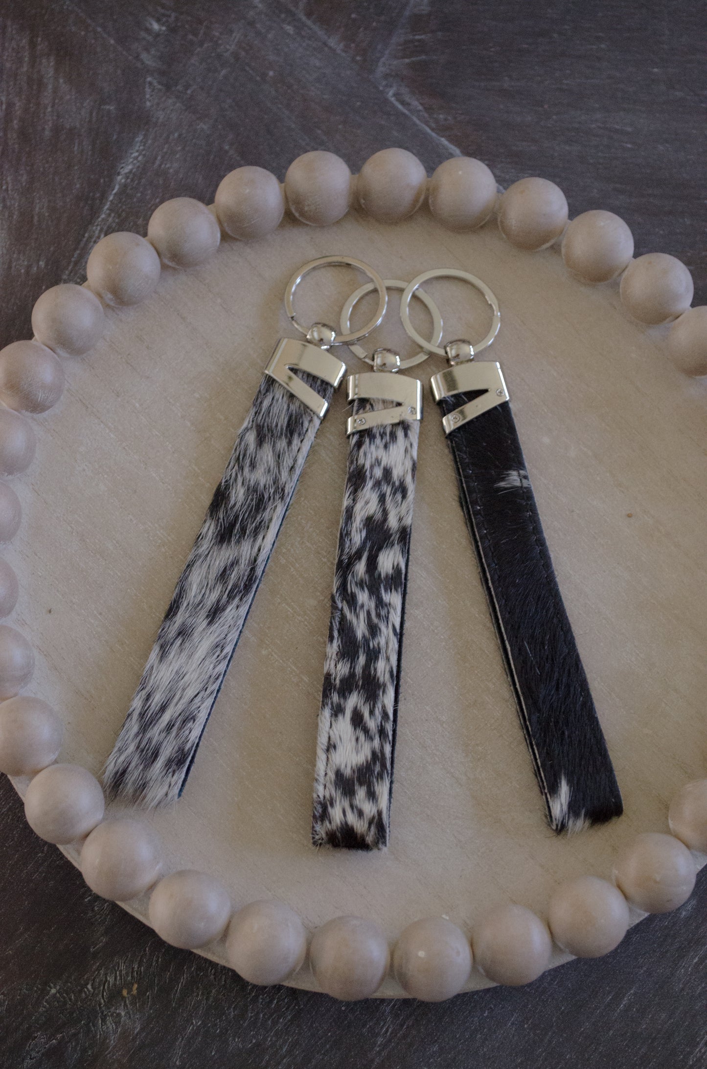 Cowhide Keychain Wristlet