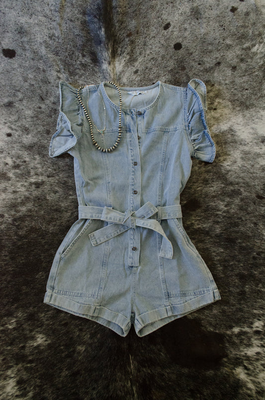 Emmy Blue Denim Romper