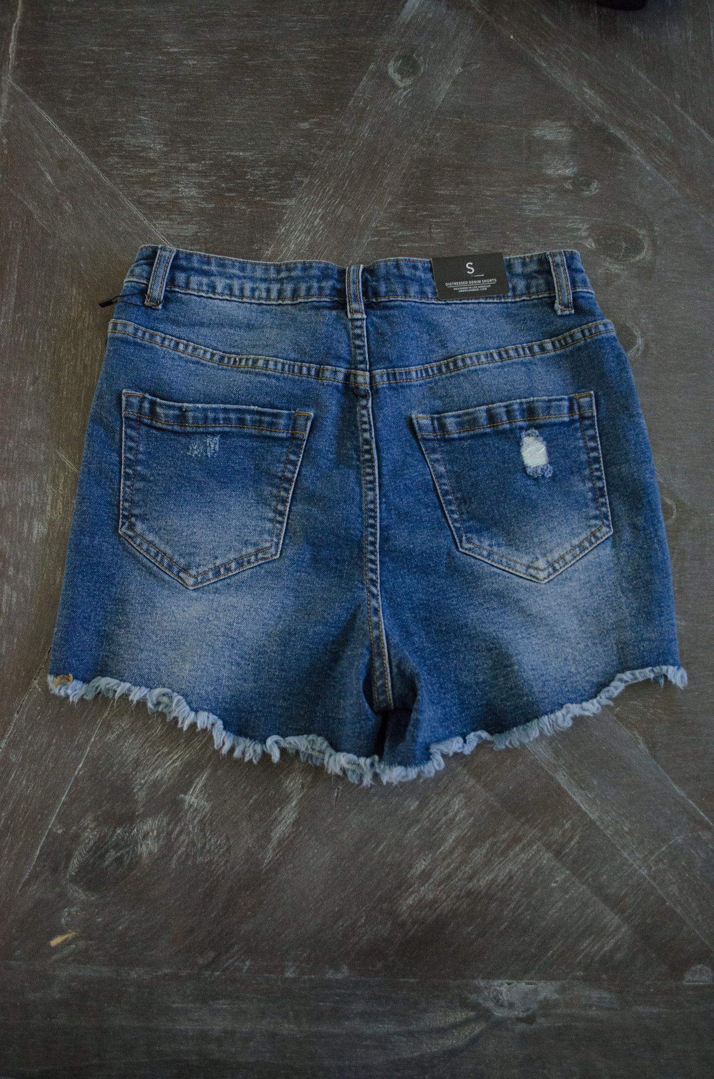 High Rise Distressed Shorts