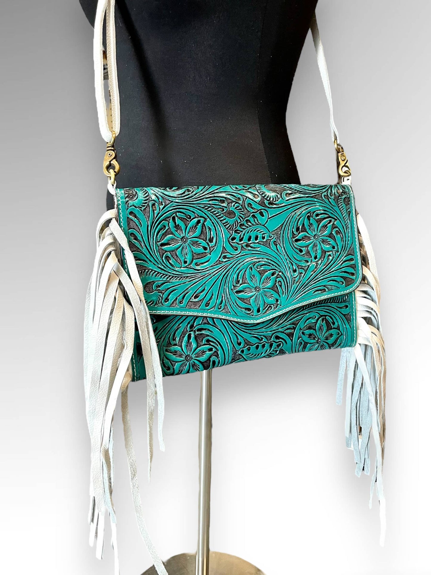 Tooled Turquoise Crossbody